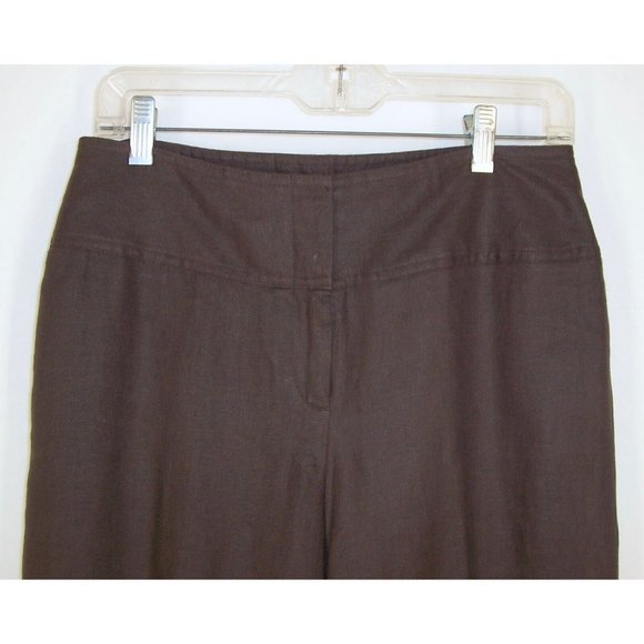 Worthington Brown Linen Dress Pants 6 Womens Wide Leg - Picture 3 of 8